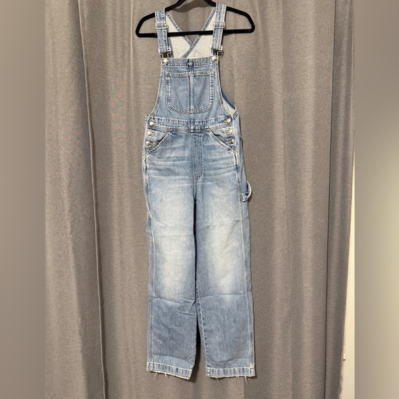 Madewell Denim Relaxed Carpenter Overalls - Picture 1 of 7
